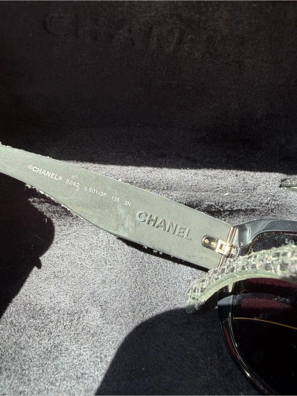 CHANEL Black Oversized Shield Sunglasses